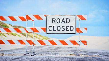 Road closed sign