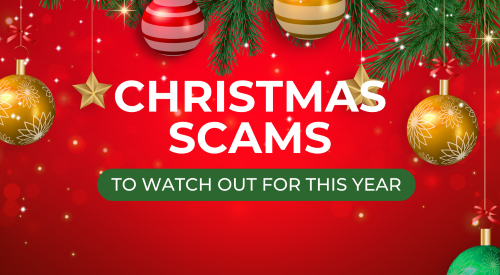 Christmas scene with the title Christmas scams to watch out for this year.